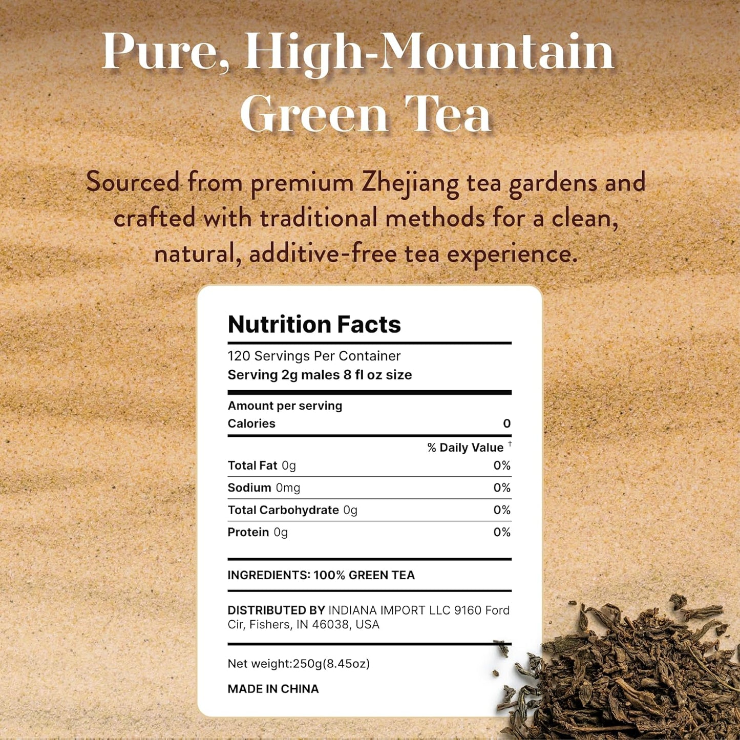 Dakar Tea Organic Green Tea Loose Leaf – 250g Loose Leaf Tea | Loose Green Tea | Organic Loose Leaf Green Tea | Hot or Iced