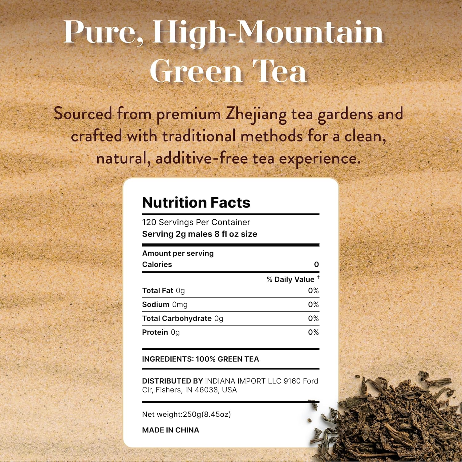 Dakar Tea Organic Green Tea Loose Leaf – 250g Loose Leaf Tea | Loose Green Tea | Organic Loose Leaf Green Tea | Hot or Iced