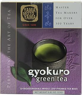 Yamamotoyama Gyokuro Pyramid Green Tea Bag, 10 ct. Box (Pack of 2)