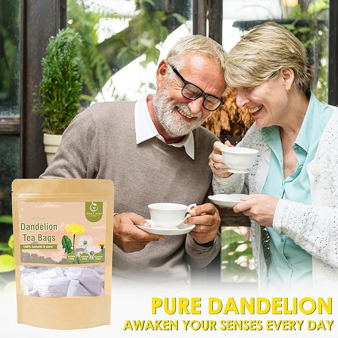 Nhat ANH Farm - Premium Dandelion Tea Bags, 40 Tea Bags, 100% Natural Dried Dandelion Leaves, Naturally Sweet Herbal Tea, Sugar-Free, Caffeine-Free