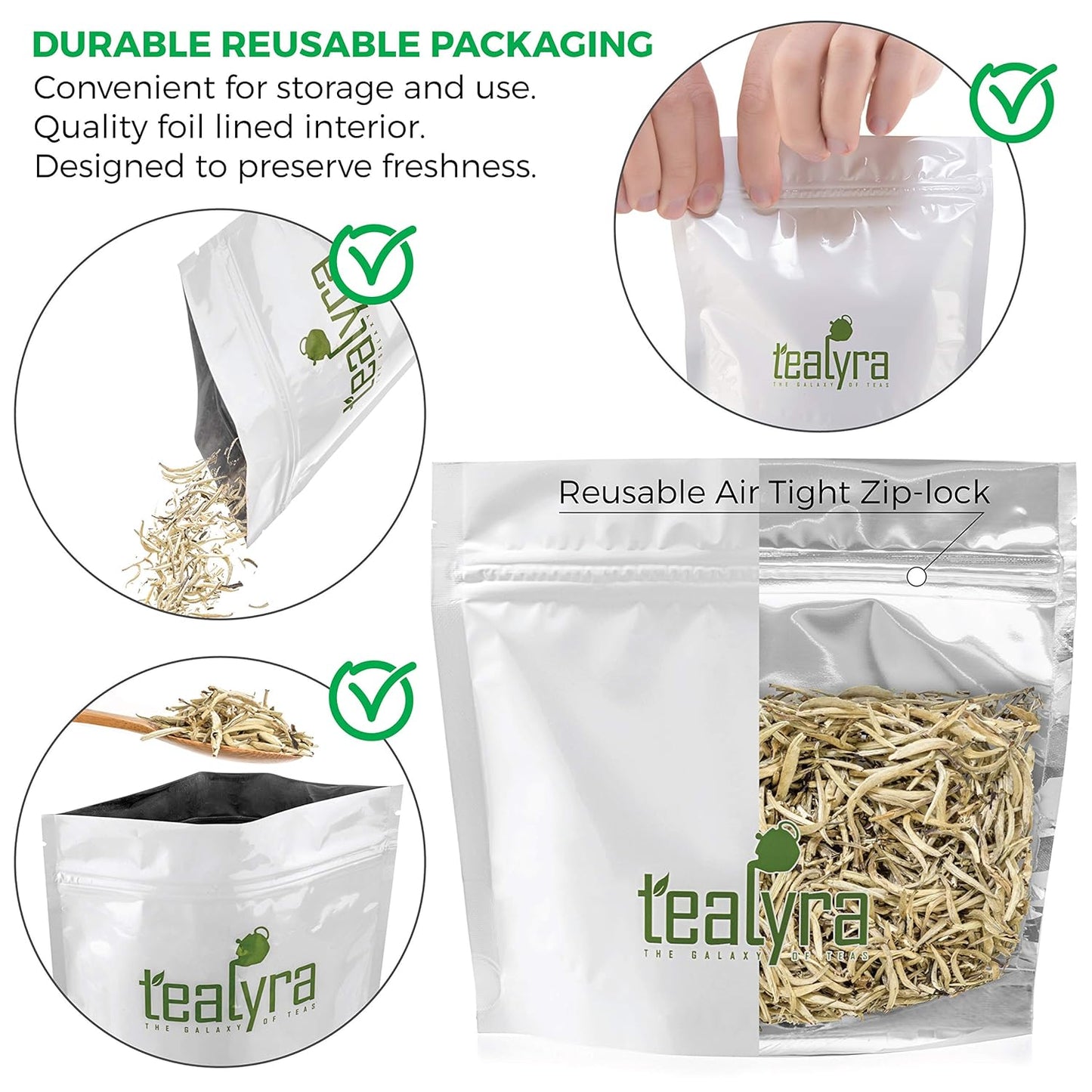 Tealyra - Imperial Yunnan Silver Needle - White Loose Leaf Tea - Top Chinese White Tea - Caffeine Level Low - 200g (7-ounce)