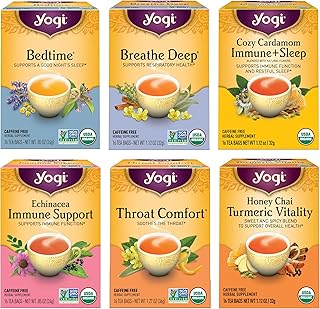 Yogi Get Well Tea Sampler (6 pk, 16 ea) - Organic Herbal Teas for Immune Support