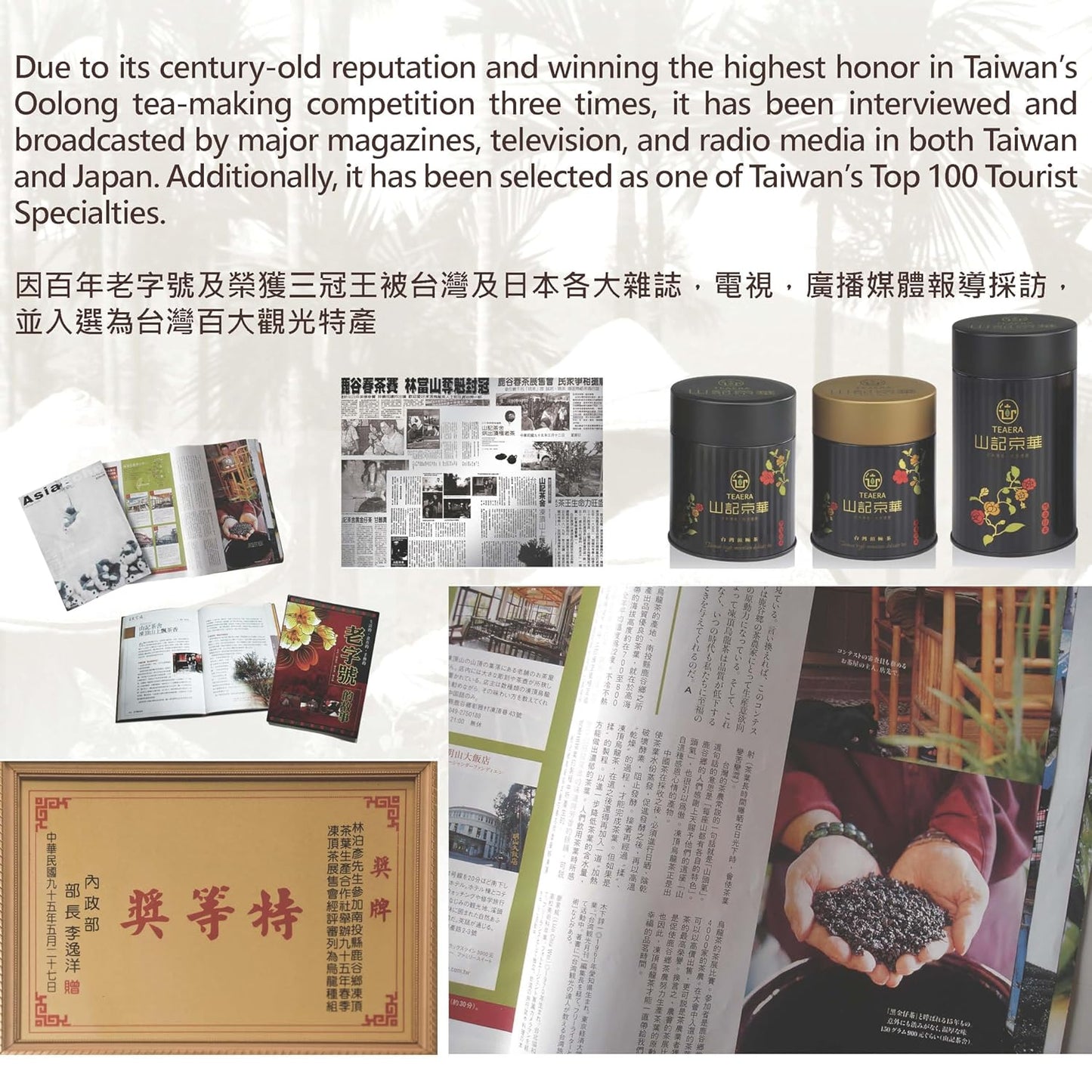 SHANJICHA Alishan Jin-Xuan Oolong Tea 山記京華阿里山金萱烏龍茶 (Taiwan Oolong Tea台灣烏龍茶)