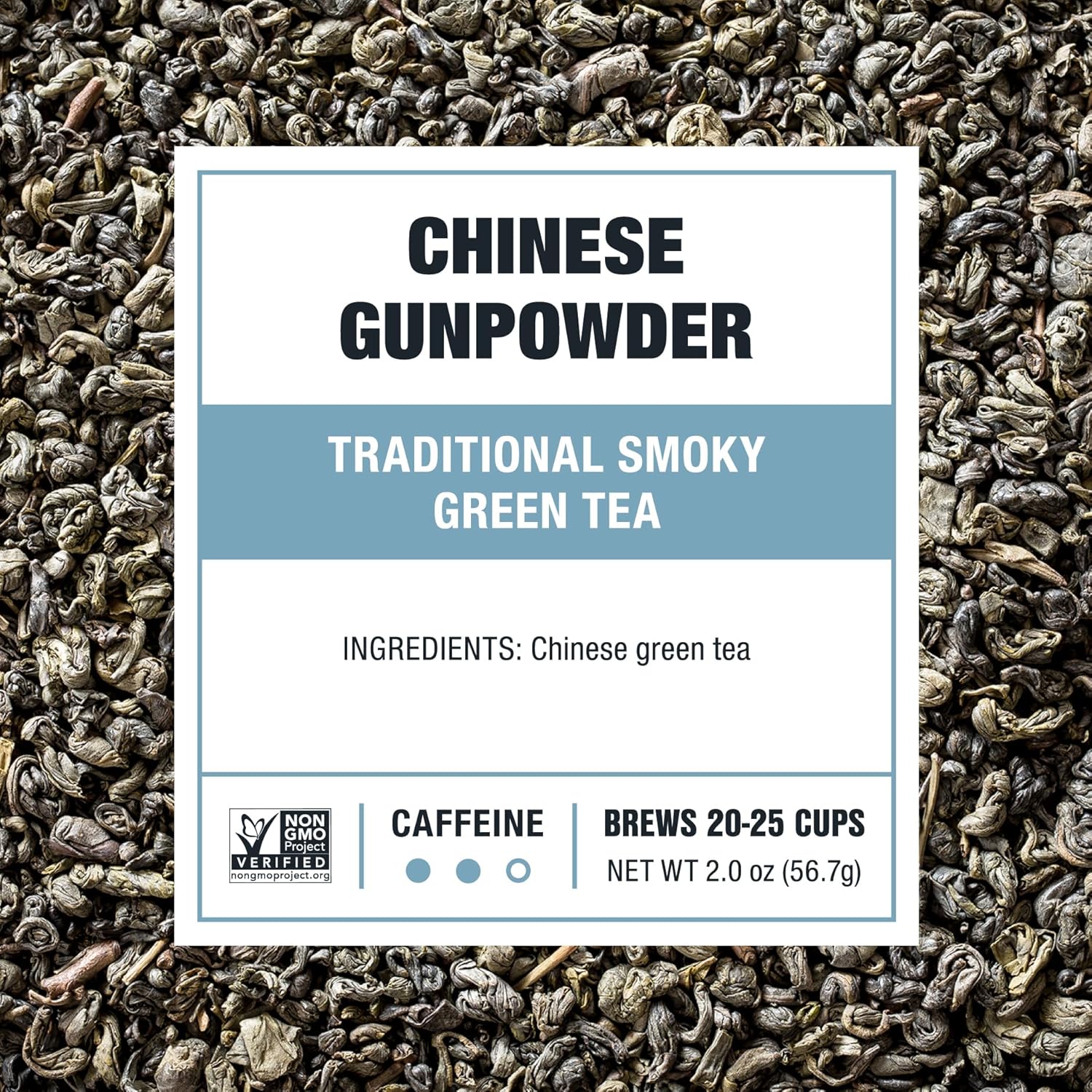 Tiesta Tea - Chinese Gunpowder, Loose Leaf, Traditional Smoky Green Tea, Premium Aromatic Blend, Medium Caffeinated Green, Make Hot or Iced Brews Up to 25 Cups, 2 Ounce Resealable Pouch