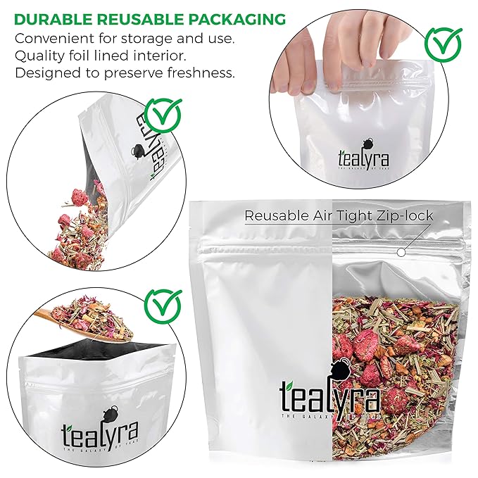 Tealyra - Raspberry Relaxation - Herbal Loose Leaf Tea - Lemon Verbena - Hibiscus - Lemongrass - Calming Relaxing Bed Time Tea - Caffeine Free