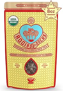 Naturally Sweet Organic Rooibos Tea - 8 oz Premium Loose Leaf Rooibos Tea – Caffeine-Free and Sugar Free Red Rooibos Tea Organic – Low-Tannin and Antioxidant-Rich Rooibos Tea Loose Leaf
