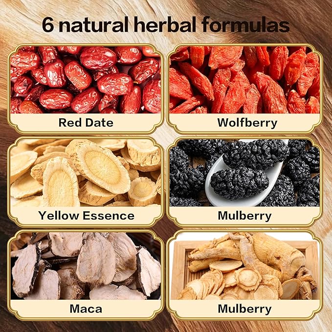 Kidney Tea Formula Ginseng Five Treasure Tea, for Men and Women, Natural Herbal Ingredients for Kidney Traditional Beverage Fruit Organic (60 Bag, Gram, 400.0)