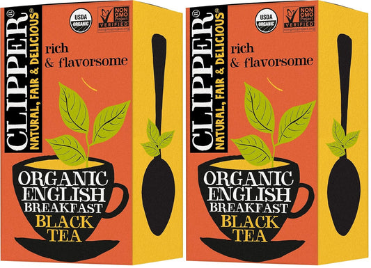 Clipper Tea Organic Fairtrade English Breakfast, Big Ben - USDA Organic, Non-GMO, Fair Trade, Sustainable Caffeinated Tea, 2 Pack