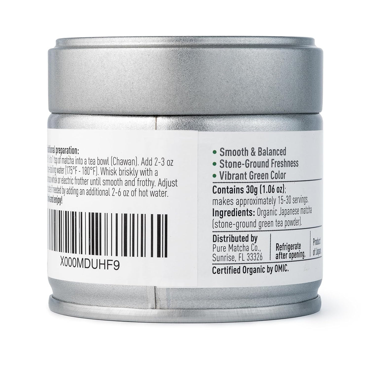 Pure Matcha Co | Premium Ceremonial Grade Matcha Green Tea Powder | Authentic Japanese Origin | Sugar Free | 30g, 1.06oz