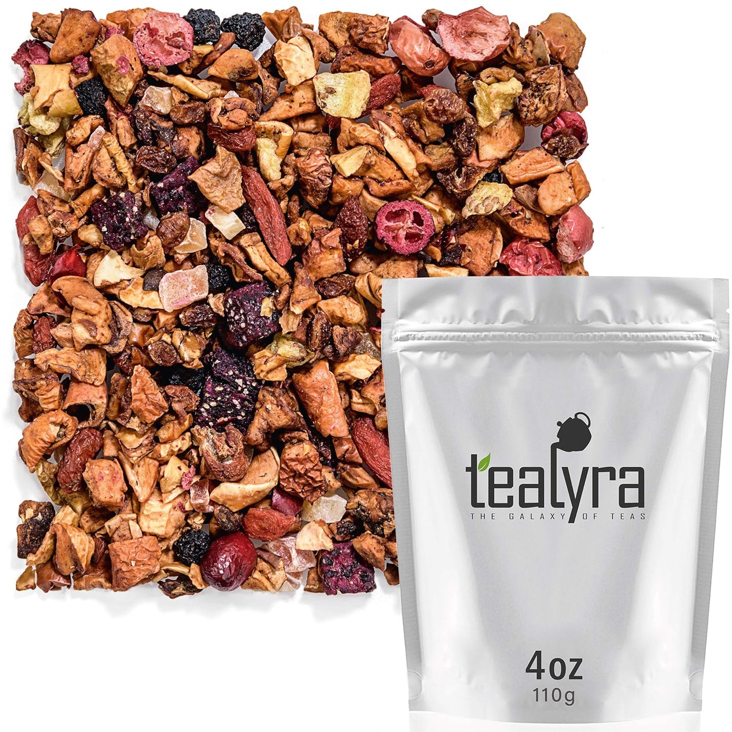 Tealyra - Tropical Harvest - Fruity Herbal Loose Leaf Tea - Dragon Fruit - Sea Buckthorn - Goji - Pineapple - Cranberry - Caffeine Free - Hot or Iced - 112g (4-ounce)