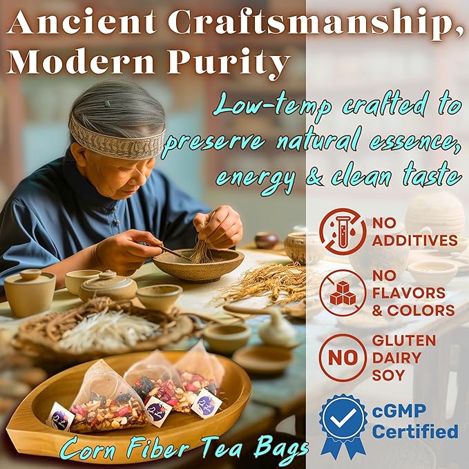 2 Pack of Dr. Lu’s Organic Ginseng Five Treasures Tea Kidney Tea, Ginseng Six Treasures tea for Kidney Cleanse Detox & Repair with Maca Root in Corn