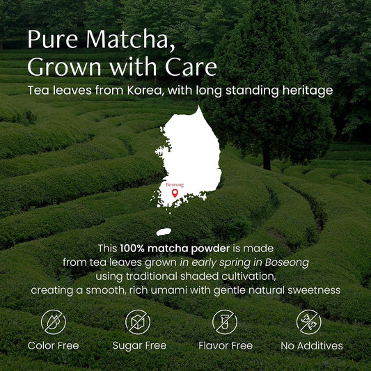 Magpie&amp;Tiger Premium Matcha Powder - Perfect for Matcha Lattes | Authentic Korean Green Tea from Boseong, Korea | Rich, Vibrant Flavor with a Clean Finish (40g)
