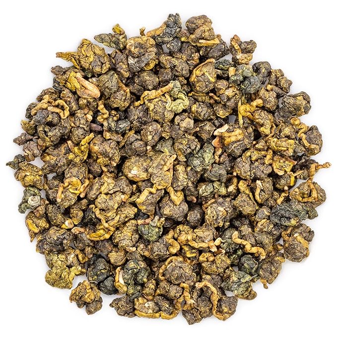 Oriarm Jasmine Oolong Tea Loose Leaf - Jasmine Flavored Taiwan Oolong Green Tea Leaves - 100g (3.53oz) Zip-lock Resealable Bag