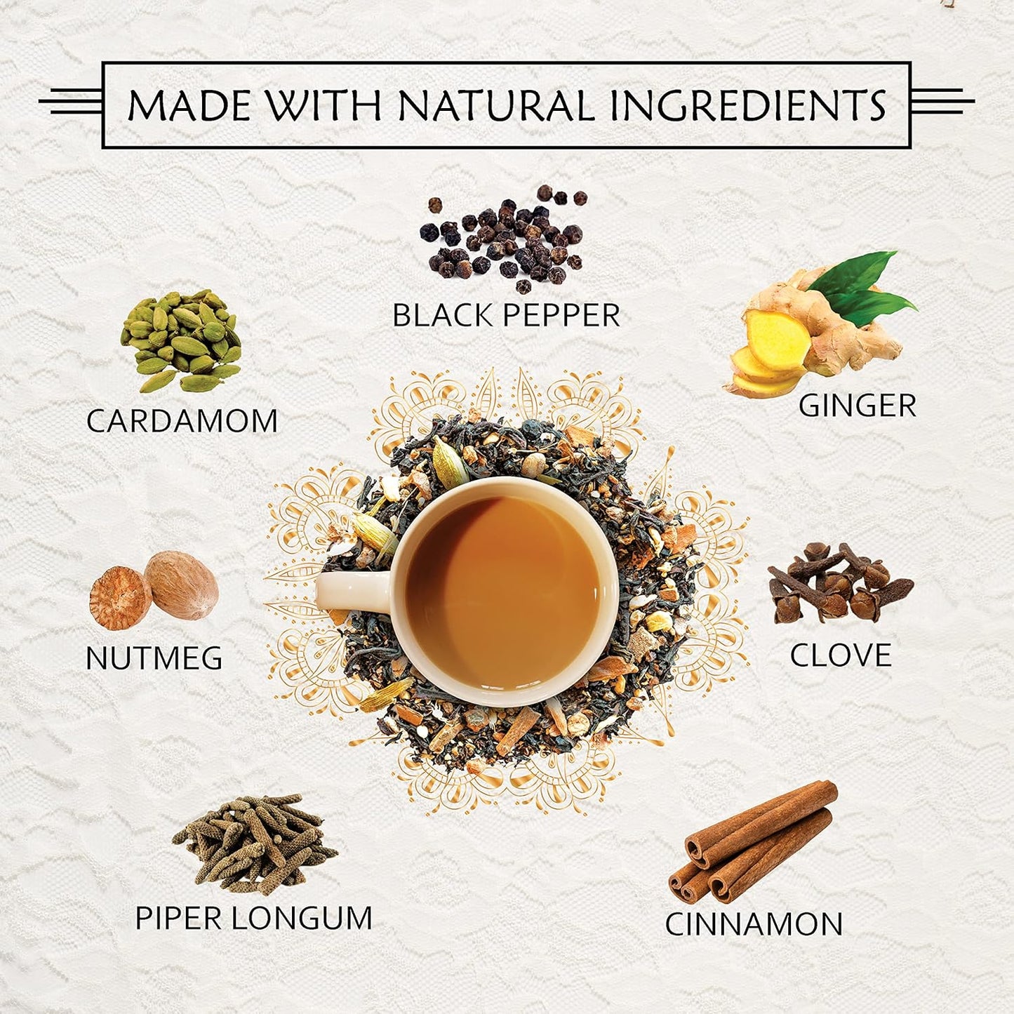 Apsara Masala Chai Tea 100g (3.5 oz), Premium Indian Spiced Tea with Natural Spices (Black Pepper, Clove, Cardamom, Cinnamon, Ginger), Strong & Aromatic Flavor for Milk Tea, Authentic Blend, Pack of 1