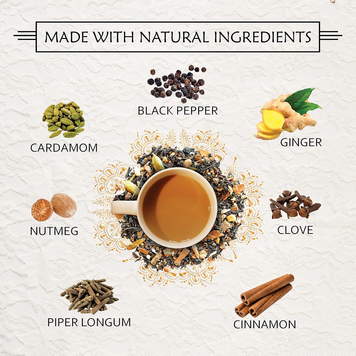 Apsara Masala Chai Tea 100g (3.5 oz), Premium Indian Spiced Tea with Natural Spices (Black Pepper, Clove, Cardamom, Cinnamon, Ginger), Strong & Aromatic Flavor for Milk Tea, Authentic Blend, Pack of 1