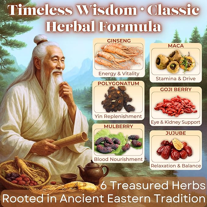 2 Pack of Dr. Lu’s Organic Ginseng Five Treasures Tea Kidney Tea, Ginseng Six Treasures tea for Kidney Cleanse Detox & Repair with Maca Root in Corn
