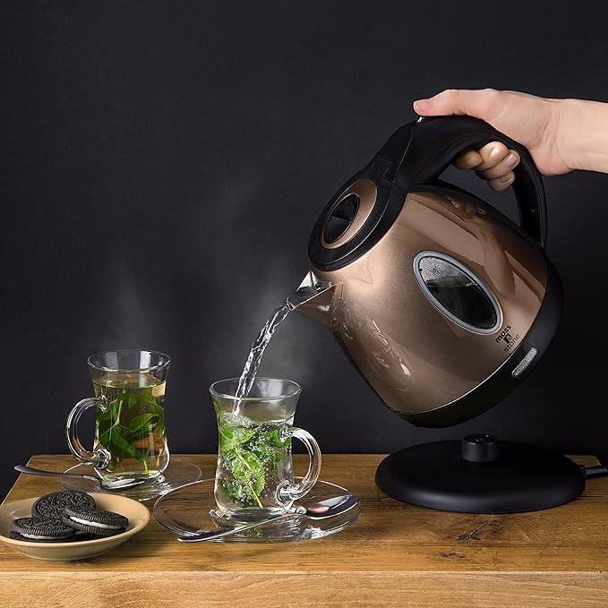 Moss & Stone 1.2L Stainless Steel Small Electric Kettle, Cordless 1500w Fast Boiling Pot