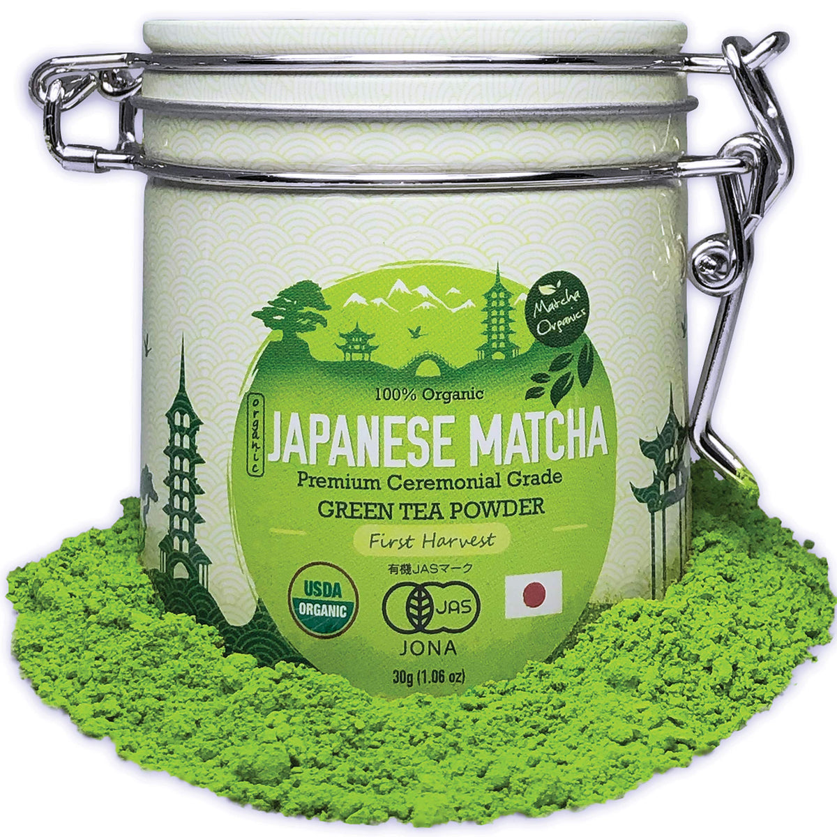 Matcha Organics - Premium Ceremonial Grade Matcha Green Tea Powder - Authentic 1st Harvest Japanese Green Tea - USDA & JAS