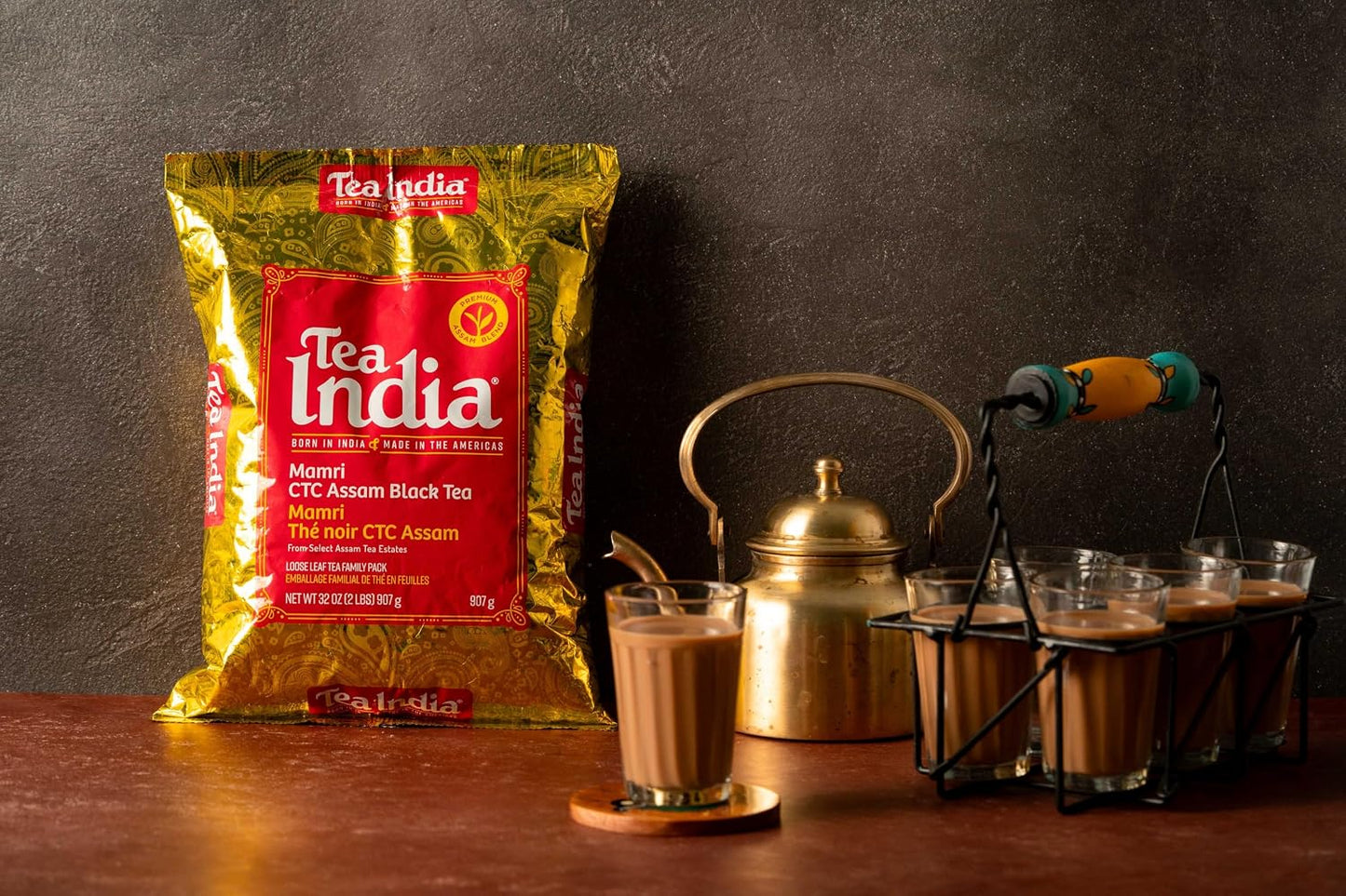 Tea India Assam Black Tea, CTC Loose Leaf, 2 lb | Premium Assam CTC loose leaf | Rich, malty, full-bodied brew | Ideal base for authentic masala chai
