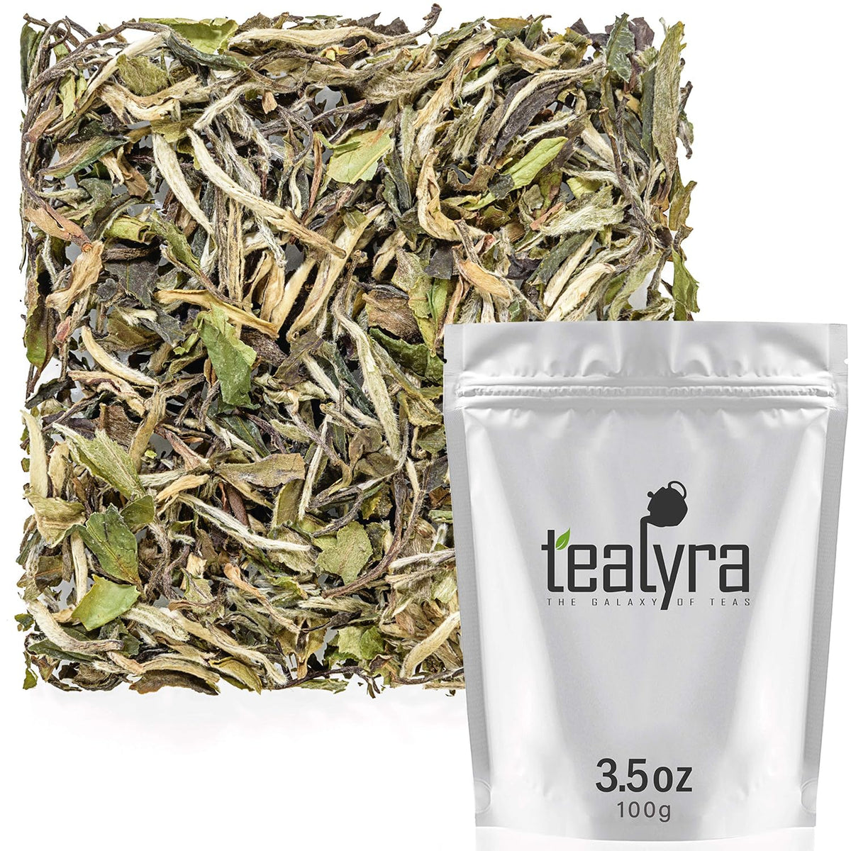 Tealyra | White Peony Bai Mu Tan Loose Leaf White Tea, 100g (3.5 oz)