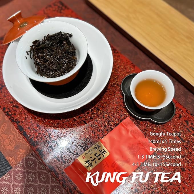 Wuyi Black Tea 8.82oz (250g), Zheng Shan Xiao Zhong Longan Flavor No Smoky Taste 0.176oz x 50pack, Chinese Kung Fu Black Tea Loose Leaf