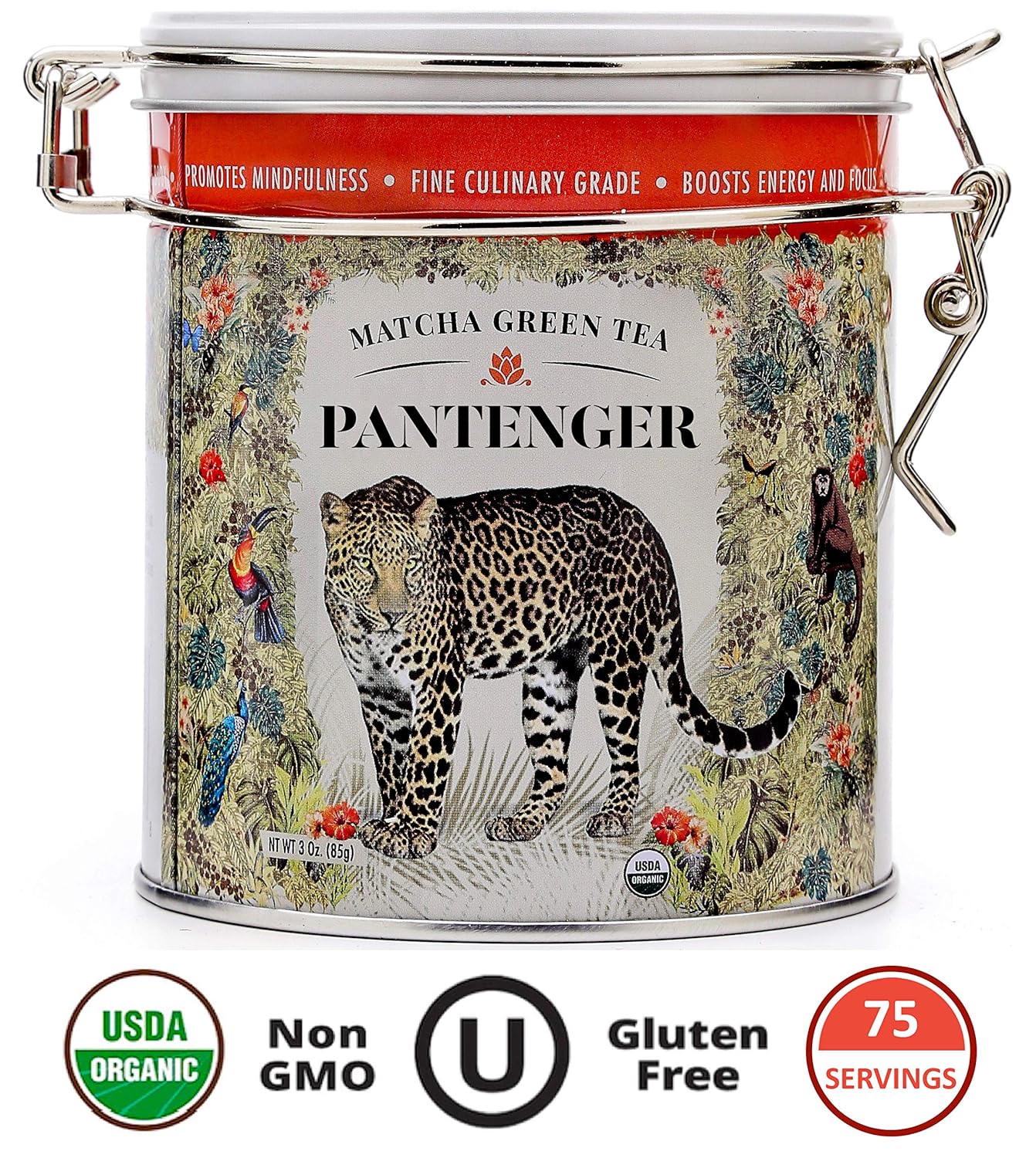 Pantenger Organic Matcha Green Tea Powder | 3 OZ - 70 Servings | Authentic Japanese Matcha Powder | Premium First Harvest | Latte & Smoothie Grade.
