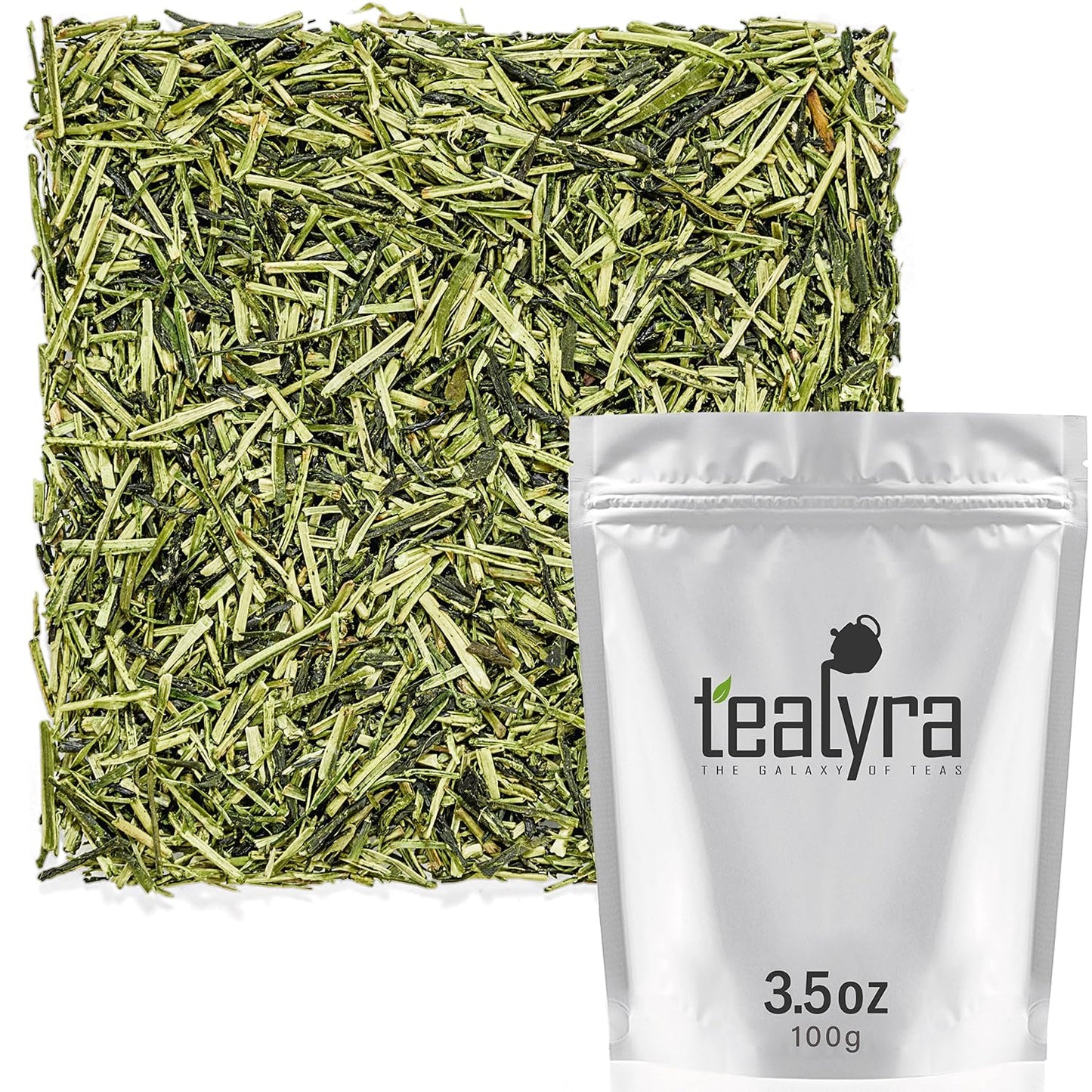 Tealyra - Premium Kukicha Twig Kabuse - Japanese Green tea - Loose Leaf Tea - Mild Slightly Nutty Flavour - High Level of Antioxidants - Caffeine Level Low - 100g