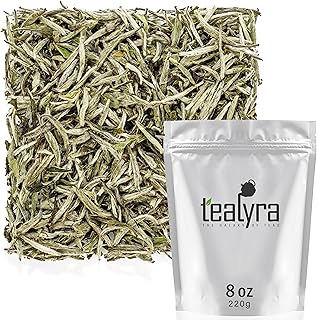 Tealyra - Premium White Silver Needle Tea - Bai Hao Yinzhen - Grown in Fujian China - Superior Chinese Silver Tip White Tea - Loose Leaf Tea - Caffeine Level Low - 220g (8-ounce)