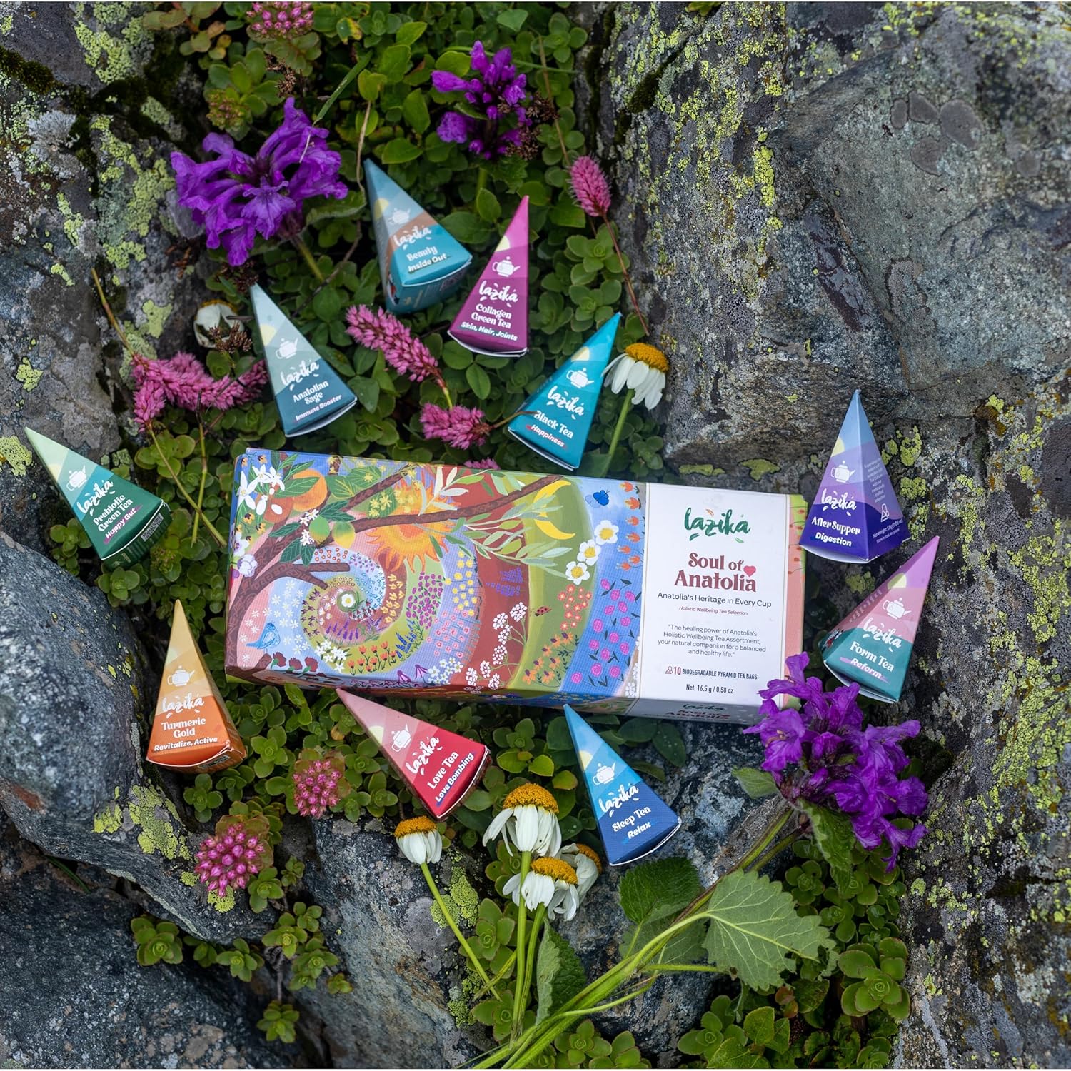 Lazika Herbal Tea Variety Pack and Loose Leaf Tea Set, Black, Green Herbal Tea Assortment and Loose Leaf Tea Set for Tea Lovers