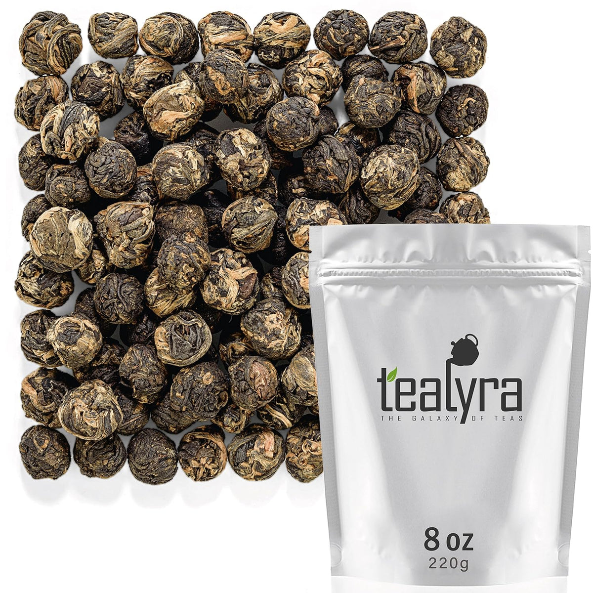 Tealyra | Lychee Black Dragon Pearls Loose Leaf Tea, 220g (8 oz)