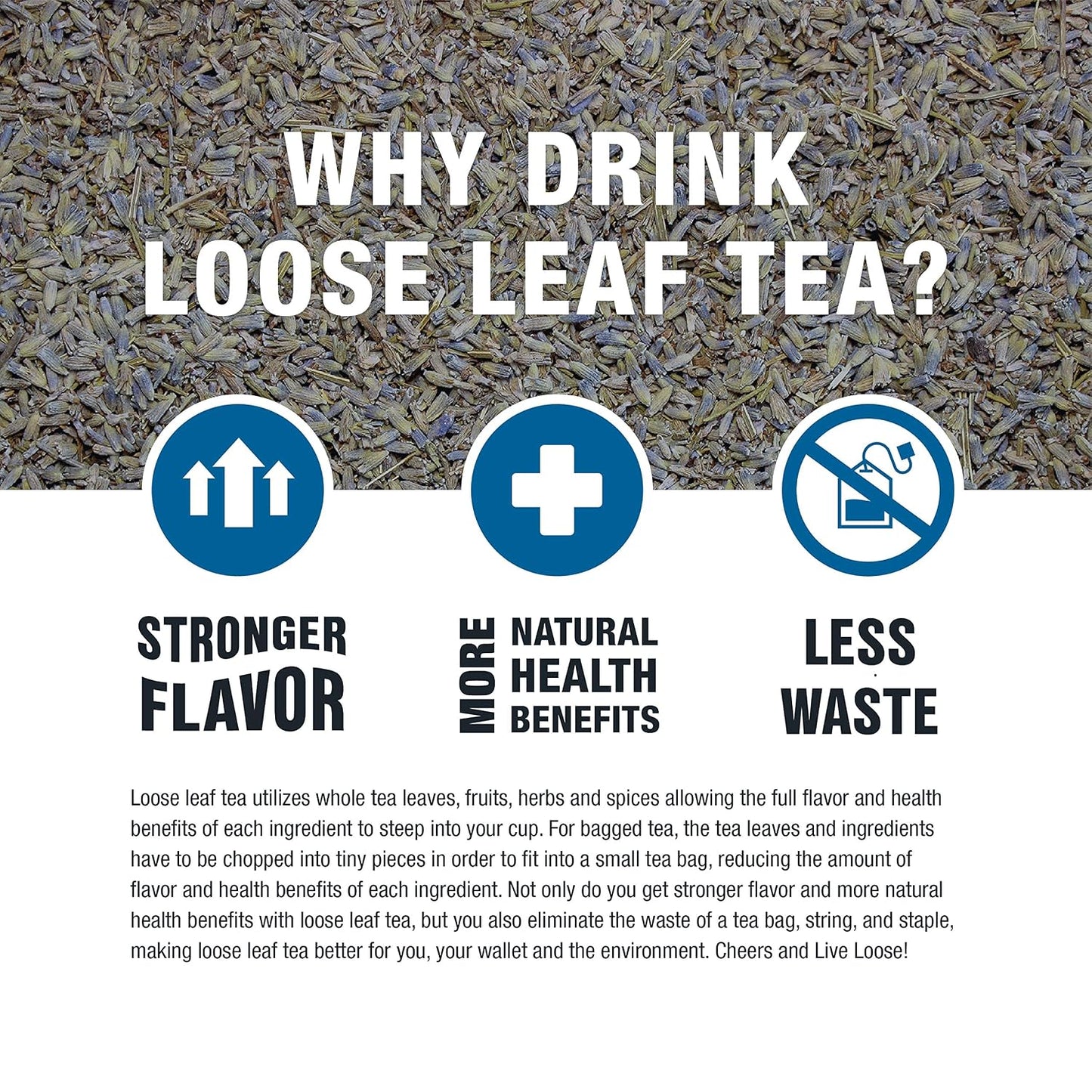Tiesta Tea - Dried Organic Lavender Flower, Loose Leaf | Premium Non-Caffeinated Blend, Make Hot or Iced, Raw Edible Lavender Buds, Rich Flavors, 8oz Resealable Bulk Pouch