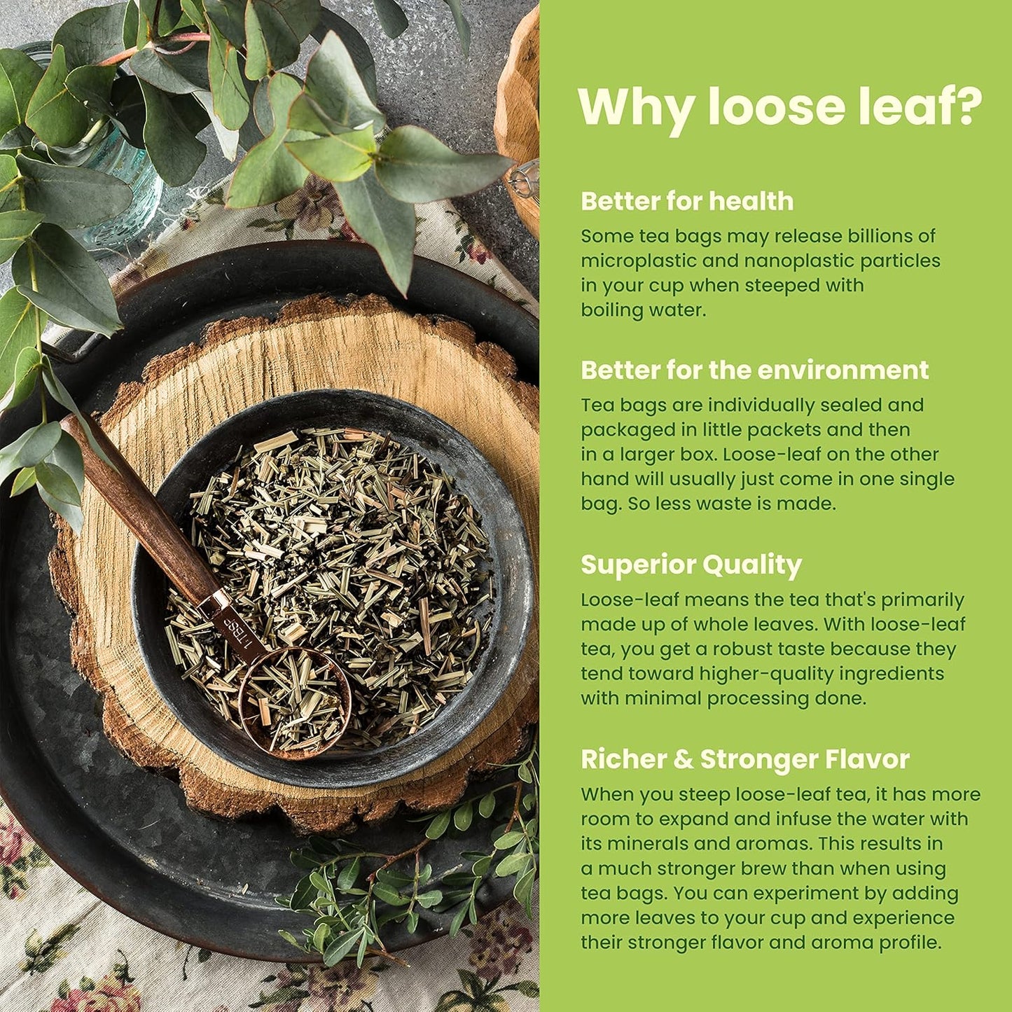 Gardenika Organic Green Loose Leaf Tea with Tulsi, Cloves and Cinnamon – Kosher, No Natural or Artificial Flavors – 4 oz (Ginseng Green)