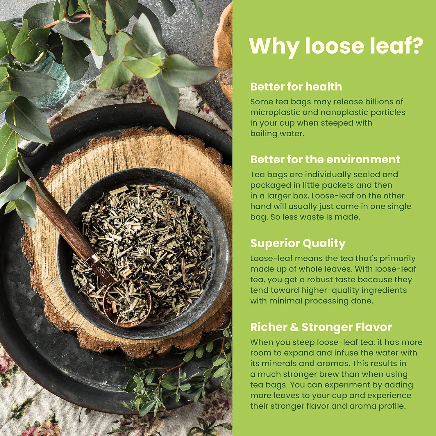 Gardenika Organic Green Loose Leaf Tea with Tulsi, Cloves and Cinnamon – Kosher, No Natural or Artificial Flavors – 4 oz (Ginseng Green)