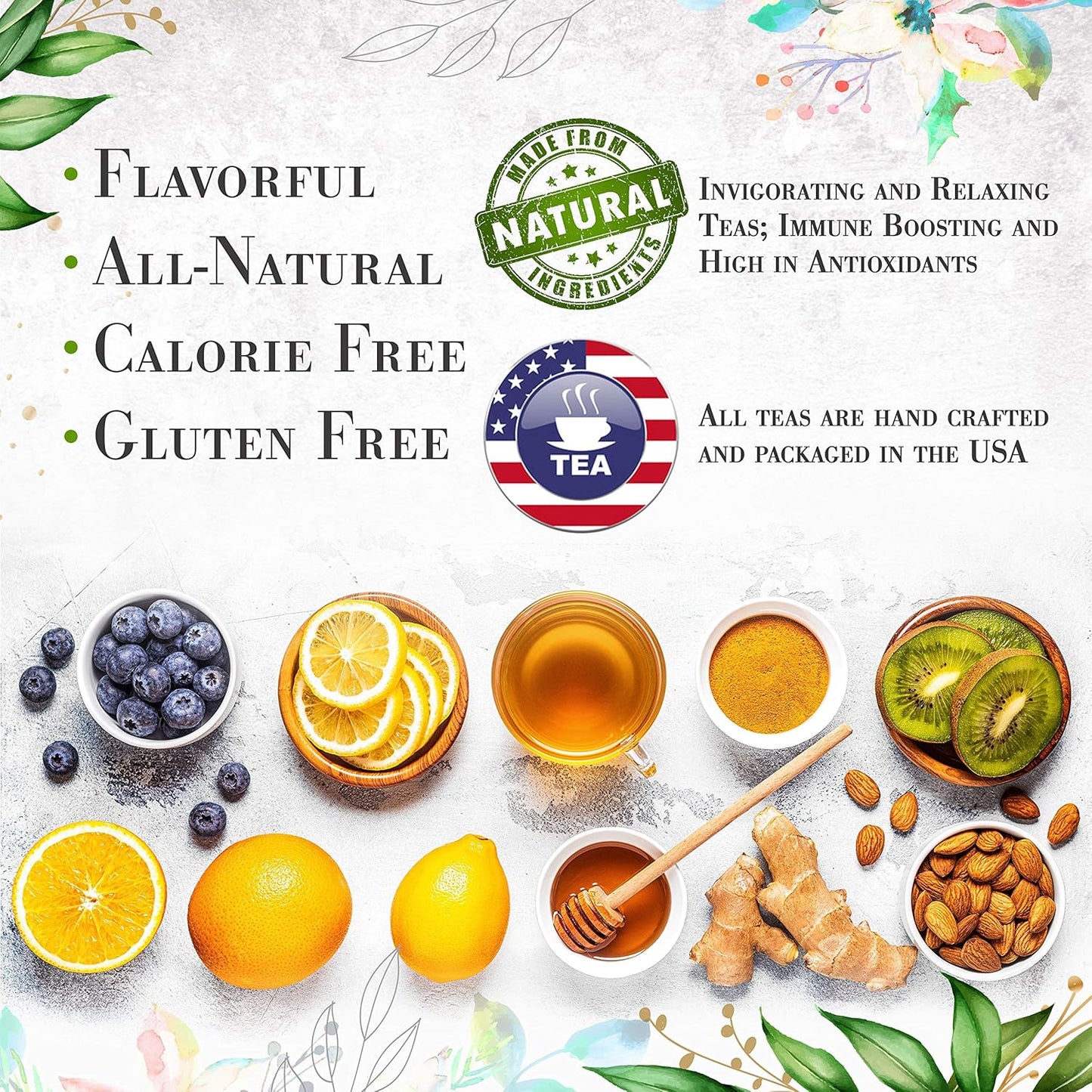 Earl Grey Tea by La Tea Dah, Zesty Gourmet Tea Made with Whole Ceylon Tea Leaves, Bergamot, & Orange Peel, Blended in the USA and Packaged for Gifting, Caffeinated (12 Sachets)
