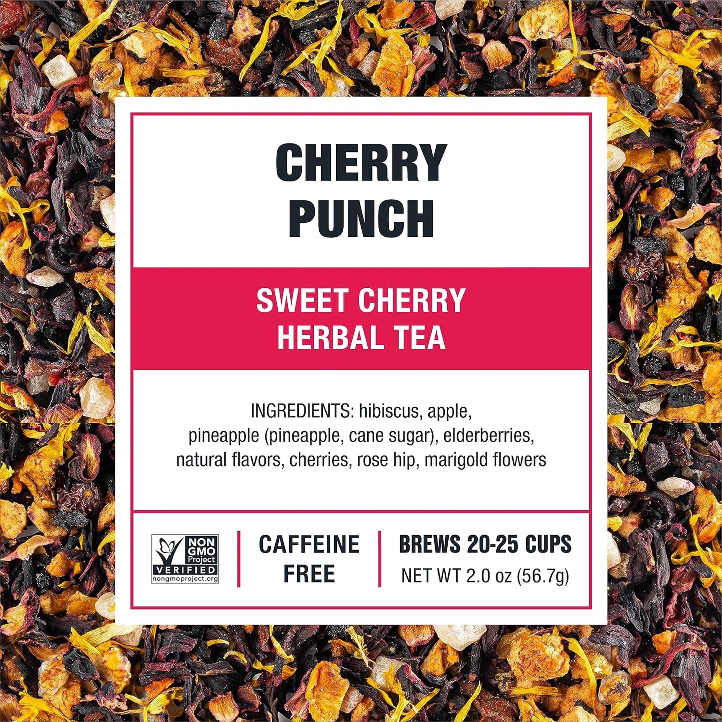 Tiesta Tea - Cherry Punch, Loose Leaf, Sweet Cherry Herbal Tea | Premium Blend, Non-Caffeinated, Makes Hot or Iced &amp; Brews Up to 25 Cups, 2oz Resealable Pouch