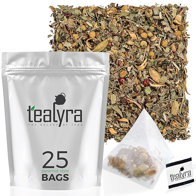Tealyra - Tranquil Dream - 25 Bags - Chamomile Honeybush Lavender - Calming - Relaxing - Herbal Loose Leaf Tea - Caffeine-Free