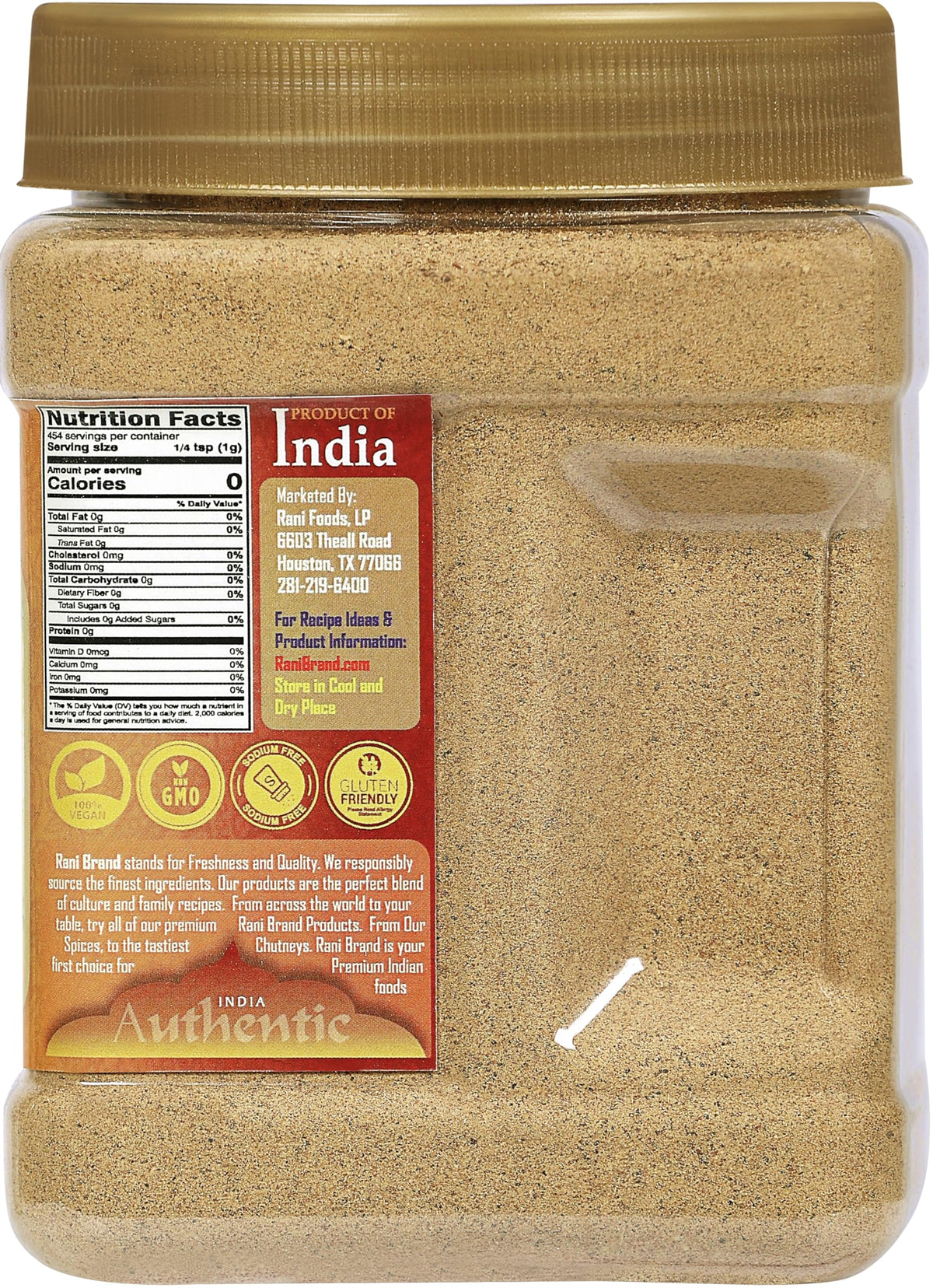 Rani Brand Authentic Indian Products Rani Tea (Chai) Masala Indian Spice Blend 16oz (1lb) 454g Bulk PET Jar ~ All Natural