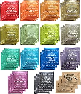 Harney & Sons Assorted Tea Bag Sampler Bundle 42 Count With Honey Crystal Packs Great for Birthday, Hostess and Co-worker Gifts, Tea Set Gifts, Tea Variety Pack