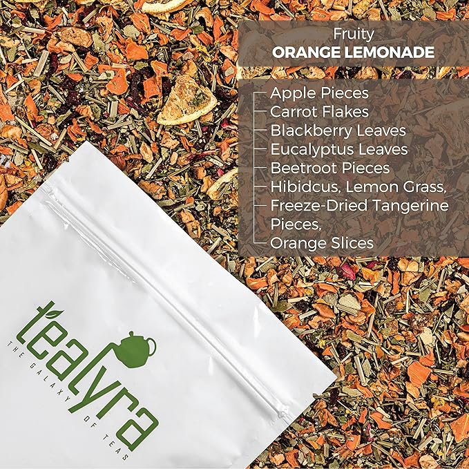 Tealyra - Orange Lemonade - Hibiscus - Eucalyptus - Lemongrass - Herbal Fruity Loose Leaf Tea Blend - VitaminsRich - Boost Immune System- 100% Natural – Hot and Iced - Caffeine-Free - 220g (8-ounce)