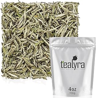 Tealyra - Premium White Silver Needle Tea - Bai Hao Yinzhen - Organically Grown in Fujian China - Superior Chinese Silver Tip White Tea - Loose Leaf Tea - Caffeine Level Low - 110g (4-ounce)