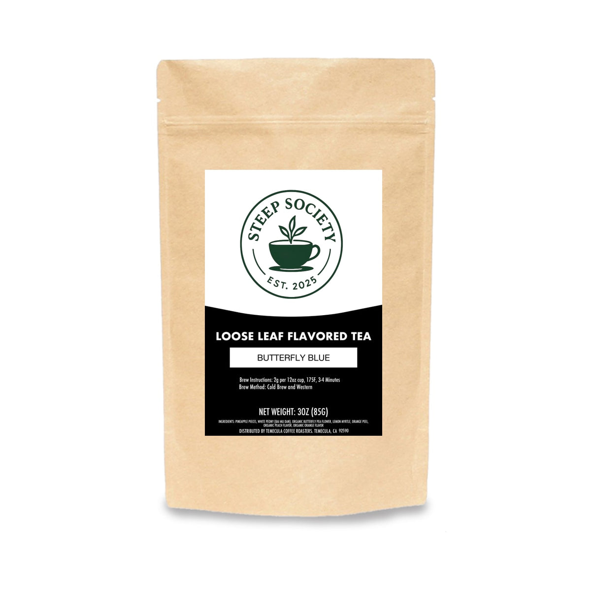 Butterfly Blue — Butterfly Pea Flower & White Tea, Loose Leaf, 3 oz